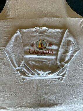 J.R. Sportswear Canada Halifax Graphic Print Men's XL Gray Fleece Sweatshirt